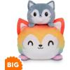 imageTeeTurtle  The Original Reversible Panda Plushie  BIG ampamp Red Panda  Cute Sensory Fidget Stuffed Animals That Show Your MoodGray  Rainbow Wolf
