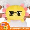 imageTeeTurtle  The Original Reversible Panda Plushie  BIG ampamp Red Panda  Cute Sensory Fidget Stuffed Animals That Show Your MoodYellow  Pink Axolotl Glasses