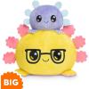 imageTeeTurtle  The Original Reversible Panda Plushie  BIG ampamp Red Panda  Cute Sensory Fidget Stuffed Animals That Show Your MoodYellow  Pink Axolotl Glasses