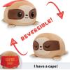 imageTeeTurtle  The Original Reversible Sloth Plushie  Super Dad  Cute Sensory Fidget Stuffed Animals That Show Your MoodSuper Dad Sloth