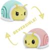 imageTeeTurtle  The Original Reversible Snail Plushie  Pink  Aqua  Cute Sensory Fidget Stuffed Animals That Show Your Mood