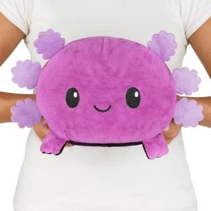 imageTeeTurtle  The Original Reversible Panda Plushie  BIG ampamp Red Panda  Cute Sensory Fidget Stuffed Animals That Show Your MoodPurple  Black Axolotl