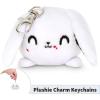 imageTeeTurtle  Plushie Charm Keychain  Happy Pink OctopusWhite Killer Bunny