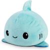 imageTeeTurtle  The Original Reversible Shark Plushie  Blue  Cute Sensory Fidget Stuffed Animals That Show Your MoodBlue Shark