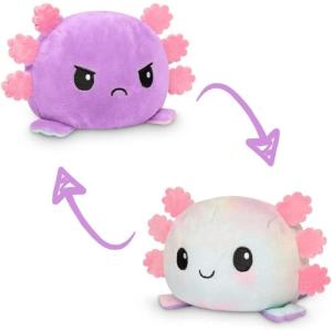 imageTeeTurtle  The Original Reversible Axolotl Plushie  Pink Sparkle  Gray  Cute Sensory Fidget Stuffed Animals That Show Your MoodPurple Tie Dye Axolotl