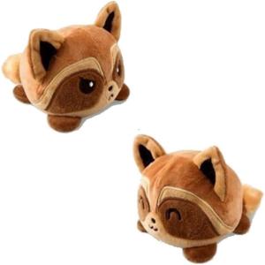 imageTeeTurtle  The Original Reversible Raccoon Plushie  Brown  Cute Sensory Fidget Stuffed Animals That Show Your Mood