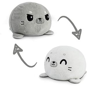 imageTeeTurtle  The Original Reversible Shark Plushie  Blue  Cute Sensory Fidget Stuffed Animals That Show Your MoodGray  White Seal