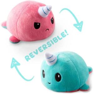 imageTeeTurtle  The Original Reversible Shark Plushie  Blue  Cute Sensory Fidget Stuffed Animals That Show Your MoodPink  Blue Narwhal