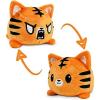 imageTeeTurtle  The Original Reversible Wild Cat Plushie  Tiger  Cute Sensory Fidget Stuffed Animals That Show Your Mood 4 inchTiger