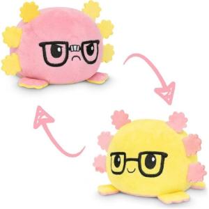 imageTeeTurtle  The Original Reversible Axolotl Plushie  Yellow  Pink Glasses  Cute Sensory Fidget Stuffed Animals That Show Your Mood