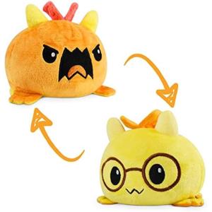 imageTeeTurtle  The Original Reversible Dragon Plushie  Bearded  Cute Sensory Fidget Stuffed Animals That Show Your MoodYellow Glasses  Orange
