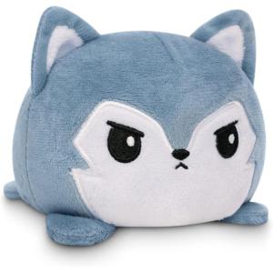 imageTeeTurtle  The Original Reversible Wolf Plushie  Summer  Spring  Cute Sensory Fidget Stuffed Animals That Show Your Mood 4 inchFuzzy Gray Wolf