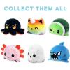 imageTeeTurtle  The Original Reversible Turtle Plushie  Green  Cute Sensory Fidget Stuffed Animals That Show Your Mood 4 inchAngry  Happy Green