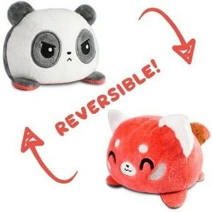 imageTeeTurtle  Original Reversible Panda Plushie  Red  Panda Cute Sensory Fidget Stuffed Animal