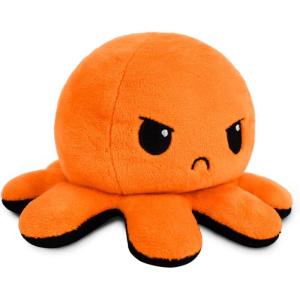 imageTeeTurtle  The Original Reversible Octopus Plushie  Purple Polka Dot  Shimmer  Cute Sensory Fidget Stuffed Animals That Show Your MoodBlack  Orange