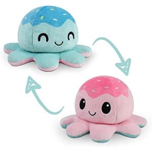 imageTeeTurtle  The Original Reversible Octopus Plushie  Purple Polka Dot  Shimmer  Cute Sensory Fidget Stuffed Animals That Show Your MoodPink  Aqua Ice Cream