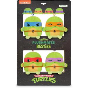 imageTeeTurtle Teenage Mutant Ninja Turtles Plushmate Besties Keychain Set  4 Pack  Cute Kawaii Plush Keychains That Hold Hands