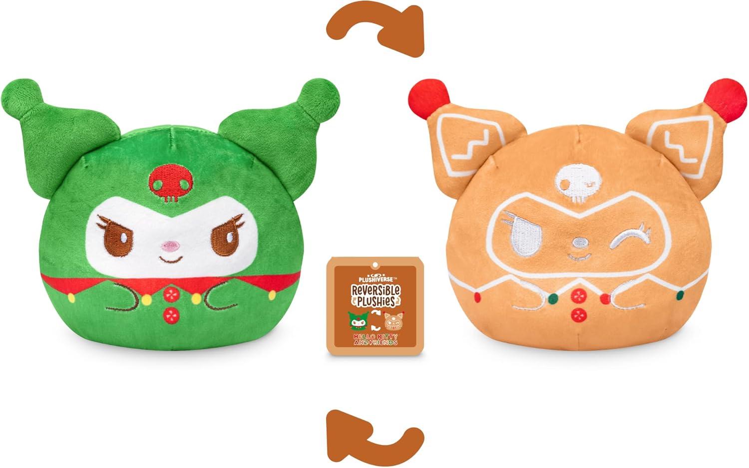 imageTeeTurtle Cinnamoroll Christmas Reversible 4quot Plushie  Gingerbread  Officially Licensed Sanrio  Cute Kawaii Soft Holiday Stuffed AnimalKuromi