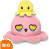 imageTeeTurtle  Original Reversible Big Octopus Plushie  Pink  Blue  Huggable and Soft Sensory Fidget Toy Stuffed Animals That Show Your Mood  Gift for Kids and AdultsLight Pink  Gray