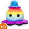 imageTeeTurtle  Original Reversible Big Octopus Plushie  Pink  Blue  Huggable and Soft Sensory Fidget Toy Stuffed Animals That Show Your Mood  Gift for Kids and AdultsBlack  Rainbow Stripes Octopus