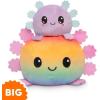 imageTeeTurtle  Original Reversible Big Octopus Plushie  Pink  Blue  Huggable and Soft Sensory Fidget Toy Stuffed Animals That Show Your Mood  Gift for Kids and AdultsGray  Rainbow Axolotl
