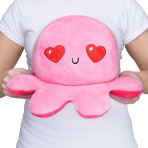 imageTeeTurtle  Original Reversible Big Octopus Plushie  Pink  Blue  Huggable and Soft Sensory Fidget Toy Stuffed Animals That Show Your Mood  Gift for Kids and AdultsLight Pink Love  Dark Pink Rage Octopus