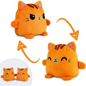 imageTeeTurtle  Plushmates  Magnetic Reversible Plushies that hold hands when happy  Black Cat  Huggable and Soft Sensory Fidget Toy Stuffed Animals That Show Your Mood  Gift for Kids and AdultsOrange Tabby Cat