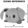 imageTeeTurtle  The Original Reversible Bunny Plushie  Pink Floral Ears  Cute Sensory Fidget Stuffed Animals That Show Your Mood 4 InchGray  White Bunny