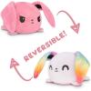 imageTeeTurtle  The Original Reversible Bunny Plushie  Pink Floral Ears  Cute Sensory Fidget Stuffed Animals That Show Your Mood 4 InchWhite  Pink Rainbow Ears Bunny