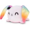 imageTeeTurtle  The Original Reversible Bunny Plushie  Pink Floral Ears  Cute Sensory Fidget Stuffed Animals That Show Your Mood 4 InchWhite  Pink Rainbow Ears Bunny