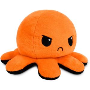 imageTeeTurtle  The Original Reversible Octopus Plushie  Lemon  Lime  Cute Sensory Fidget Stuffed Animals That Show Your MoodBlack  Orange