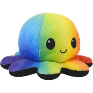 imageTeeTurtle  The Original Reversible Octopus Plushie  Lemon  Lime  Cute Sensory Fidget Stuffed Animals That Show Your MoodBlack  Rainbow