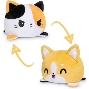 image:imageTeeTurtle Reversible Cat  Dog Plushie 4Inch Corgi  Calico TwoSided Flip Plush Toy with Embroidered Details  Cute Mini Collectible Plush for Kids Teens and Adults